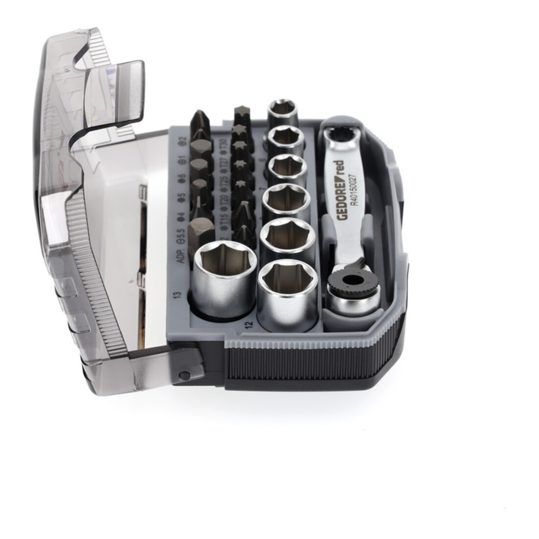 Gedore red Bit-Knarren-Satz, 23-teilig, Bit-Set mit Bit-Halter und Schraubendrehereinsätzen, 1/4", 6,3 mm, R49005023