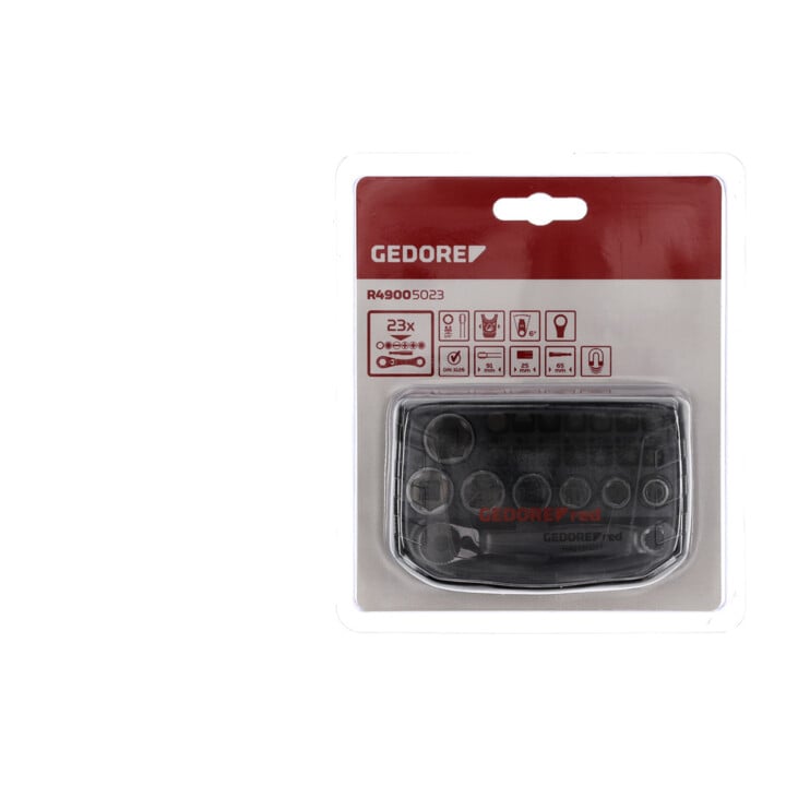 Gedore red Bit-Knarren-Satz, 23-teilig, Bit-Set mit Bit-Halter und Schraubendrehereinsätzen, 1/4", 6,3 mm, R49005023