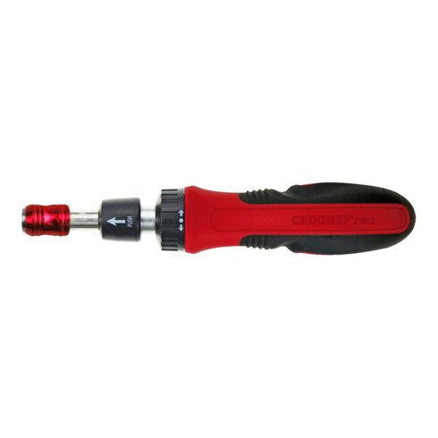 Gedore red Bit-Schraubendreher Ratsche, 1/4'' 6,3 mm 6-kant, Teleskopklinge, Schraubenzieher umschaltbar, R38910000