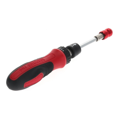 Gedore red Bit-Schraubendreher Ratsche, 1/4'' 6,3 mm 6-kant, Teleskopklinge, Schraubenzieher umschaltbar, R38910000