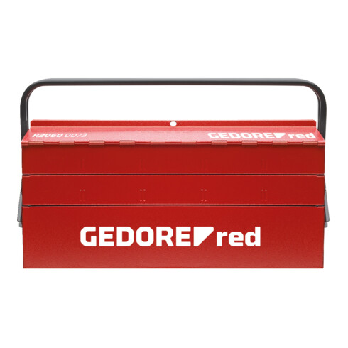 Gedore red Caisse à outils, 5 compartiments, grande, vide, dimensions (LxIxP) : 260x535x210 mm, rouge, tôle d'acier, boîte de tri, R20600073