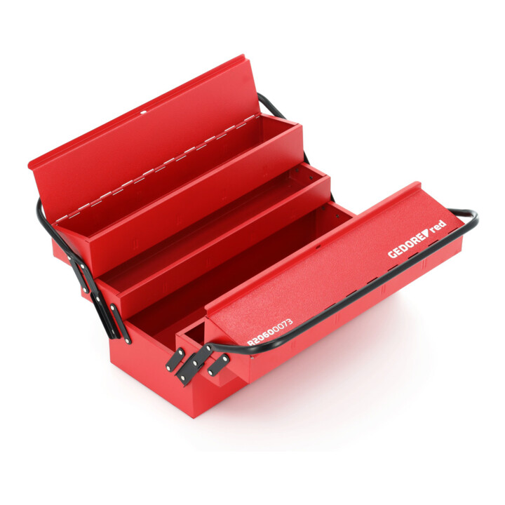 Gedore red Caisse à outils, 5 compartiments, grande, vide, dimensions (LxIxP) : 260x535x210 mm, rouge, tôle d'acier, boîte de tri, R20600073