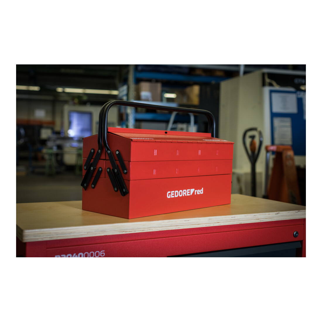Gedore red Caisse à outils, 5 compartiments, grande, vide, dimensions (LxIxP) : 260x535x210 mm, rouge, tôle d'acier, boîte de tri, R20600073