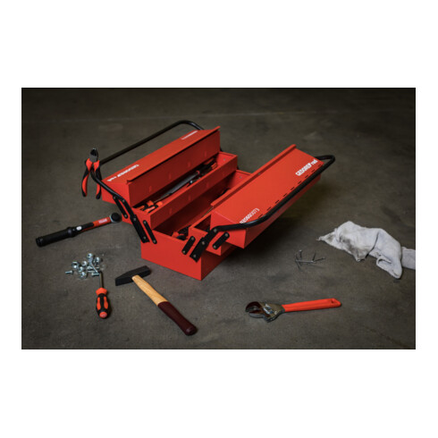 Gedore red Caisse à outils, 5 compartiments, grande, vide, dimensions (LxIxP) : 260x535x210 mm, rouge, tôle d'acier, boîte de tri, R20600073