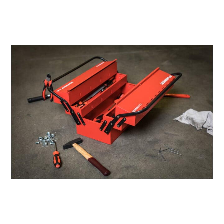 Gedore red Caisse à outils, 5 compartiments, grande, vide, dimensions (LxIxP) : 260x535x210 mm, rouge, tôle d'acier, boîte de tri, R20600073
