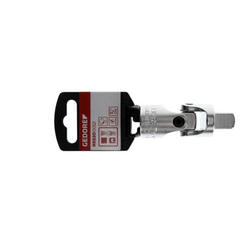 Gedore Red Cardan articulé, 1/2'' 12,5 mm carré, 66 mm long, adaptateur, outil, acier chromé mat, R45300012