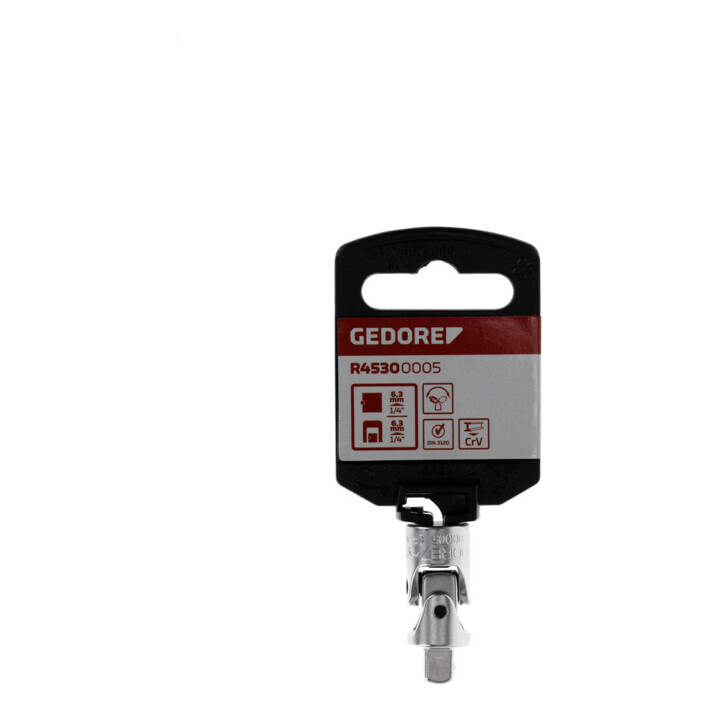 Gedore red Cardan articulé, 1/4'' 6,3 mm carré, 33 mm long, adaptateur, outil, acier chromé mat, R45300005