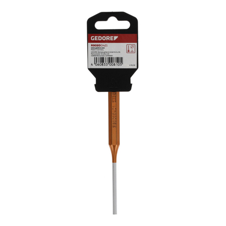 Gedore red chasse-goupille, 1 pièce, 150×4 mm, acier/peinture, argent/cuivre