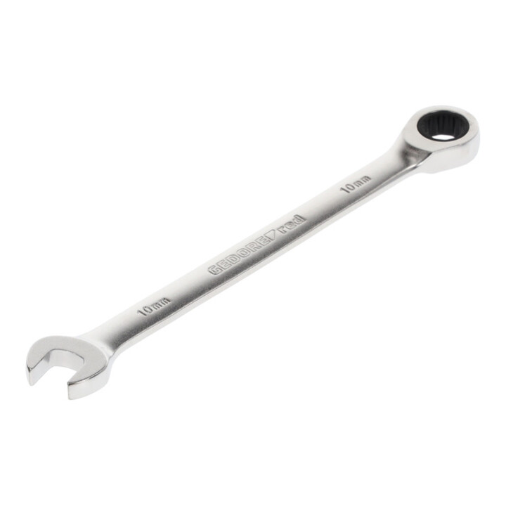 Gedore red Clé à fourche à cliquet, avec cliquet, SW 10 mm, plate, 12 pans, clé à molette, R07100100