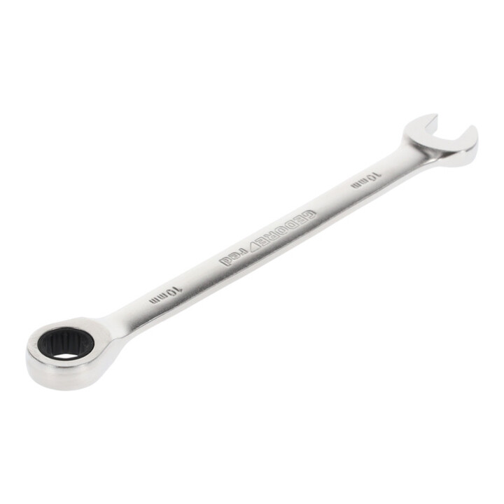 Gedore red Clé à fourche à cliquet, avec cliquet, SW 10 mm, plate, 12 pans, clé à molette, R07100100
