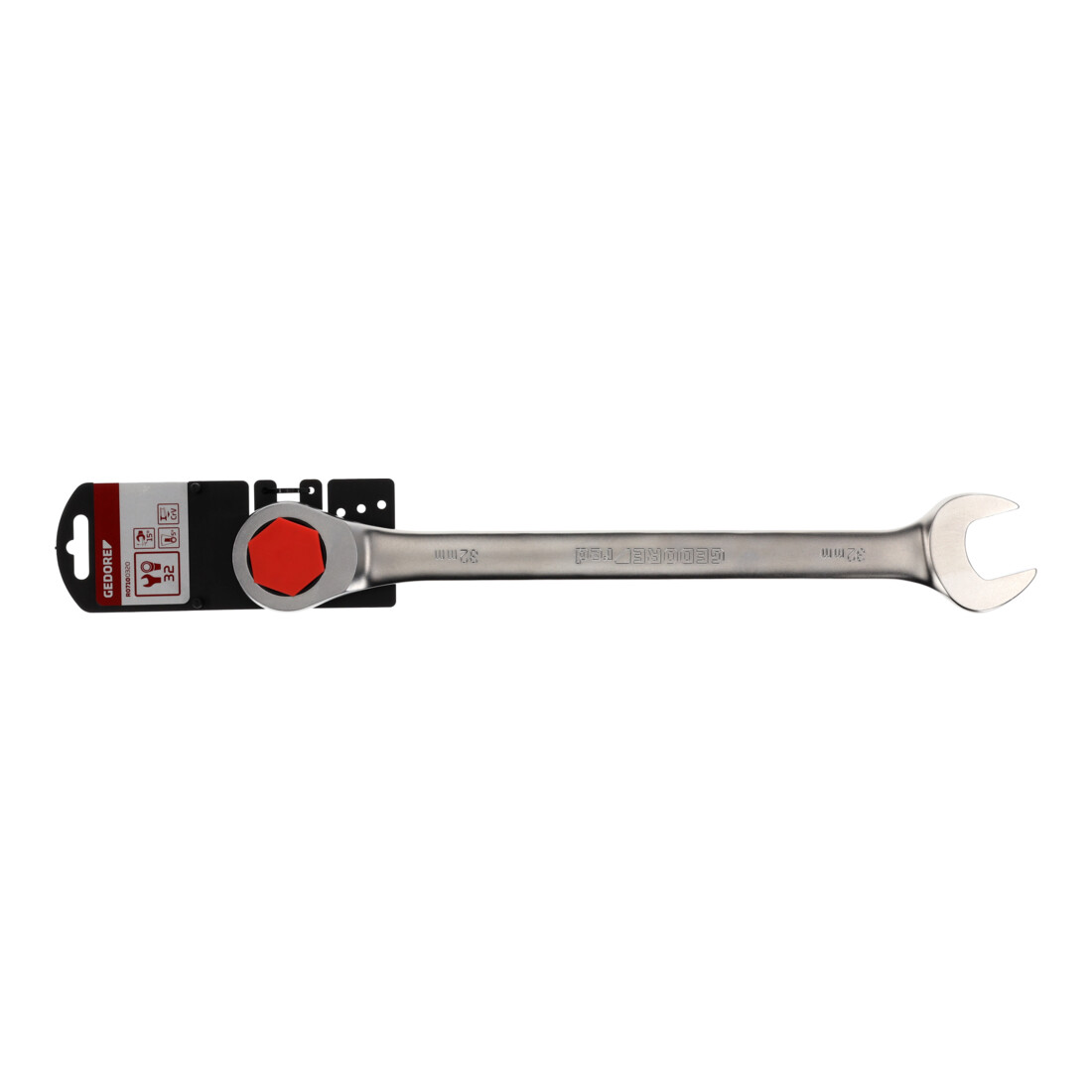 Gedore red Clé à fourche à cliquet, avec cliquet, SW 32 mm, plate, 12 pans, clé à molette, R07100320