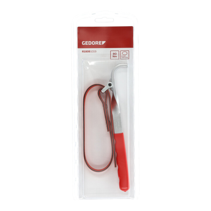 Gedore red Clé à sangle, Ø 140 mm, bande textile large de 15 mm, en acier chrome-vanadium