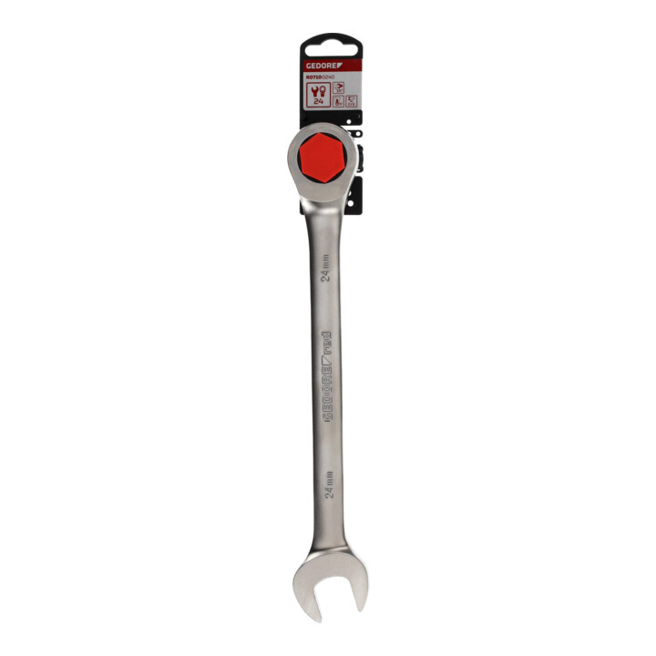 Gedore red Clé mixte à cliquet, avec cliquet, 24 mm, plate, 12 pans, clé à molette, R07100240