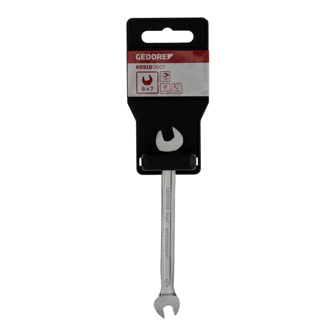 Gedore red Clé mixte double, SW 6+7 mm, métrique, clé plate, clé à fourche, 122 mm de long, R05100607