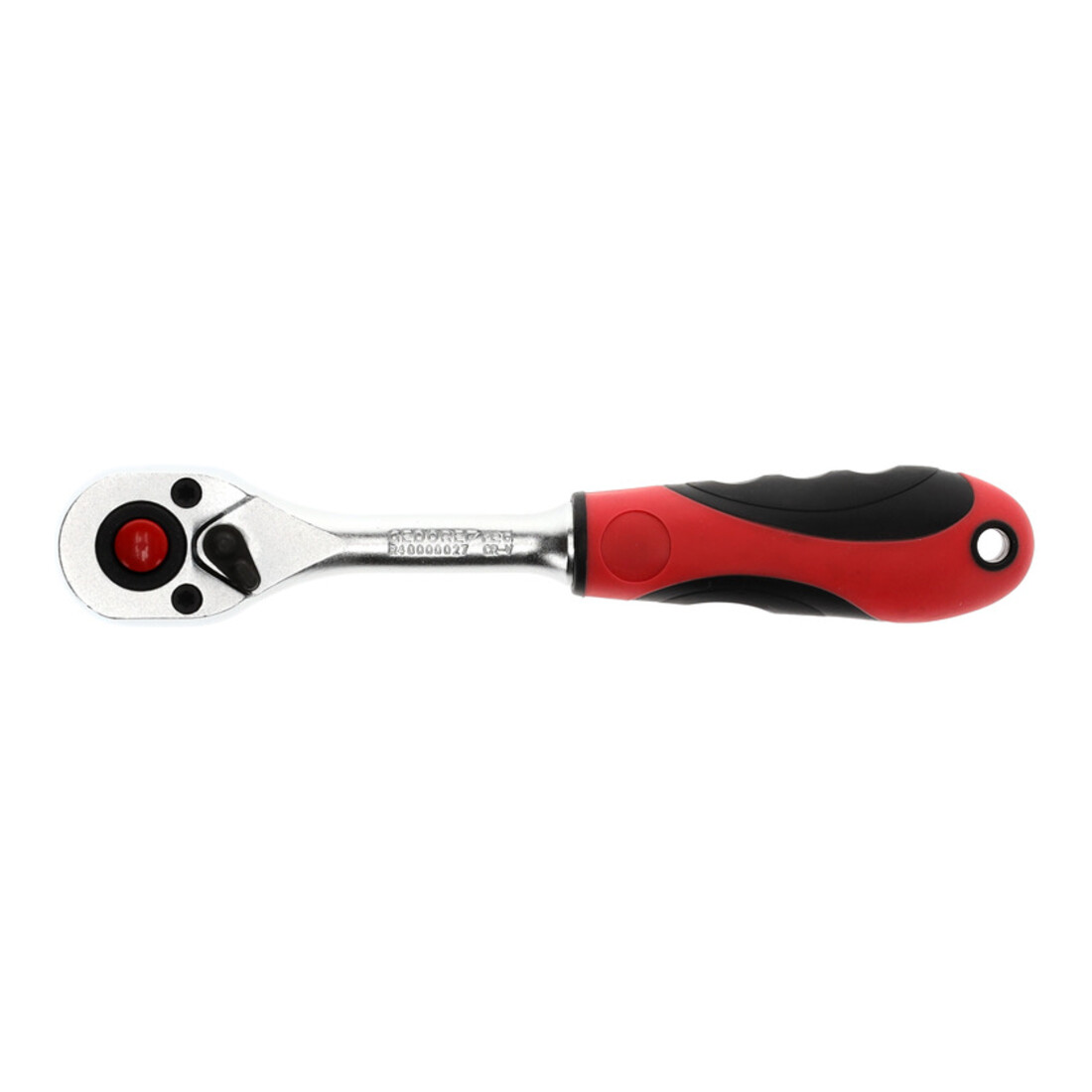 Gedore red Cliquet à levier avec poignée ergonomique 2K, déclenchement par bouton-poussoir, denture fine à 72 dents, 1/4 pouce, tube en acier, rouge/noir