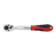 Gedore red Cliquet à levier coudé avec poignée ergonomique 2K, déclenchement par bouton-poussoir, grossièrement denté 36 dents, 1/2 pouce, tube en acier, rouge/noir-1