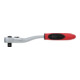 Gedore red Cliquet à levier coudé avec poignée ergonomique 2K, déclenchement par bouton-poussoir, grossièrement denté 36 dents, 1/2 pouce, tube en acier, rouge/noir