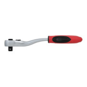 Gedore red Cliquet à levier coudé avec poignée ergonomique 2K, déclenchement par bouton-poussoir, grossièrement denté 36 dents, 1/2 pouce, tube en acier, rouge/noir-2