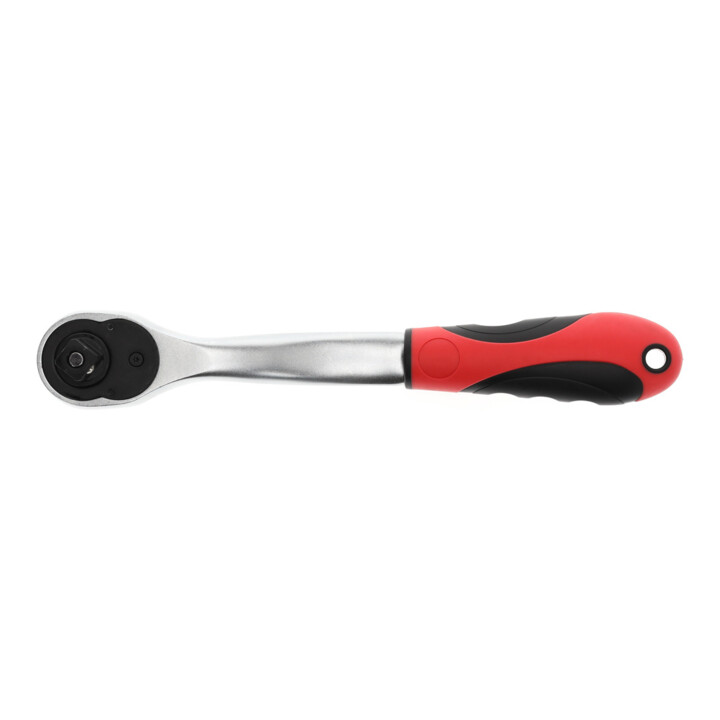 Gedore red Cliquet à levier coudé avec poignée ergonomique 2K, déclenchement par bouton-poussoir, grossièrement denté 36 dents, 1/2 pouce, tube en acier, rouge/noir