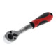 Gedore red Cliquet à levier coudé avec poignée ergonomique 2K, déclenchement par bouton-poussoir, grossièrement denté avec 36 dents, 1/4 pouce, tube en acier, rouge/noir-1