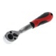 Gedore red Cliquet à levier coudé avec poignée ergonomique 2K, déclenchement par bouton-poussoir, grossièrement denté avec 36 dents, 1/4 pouce, tube en acier, rouge/noir