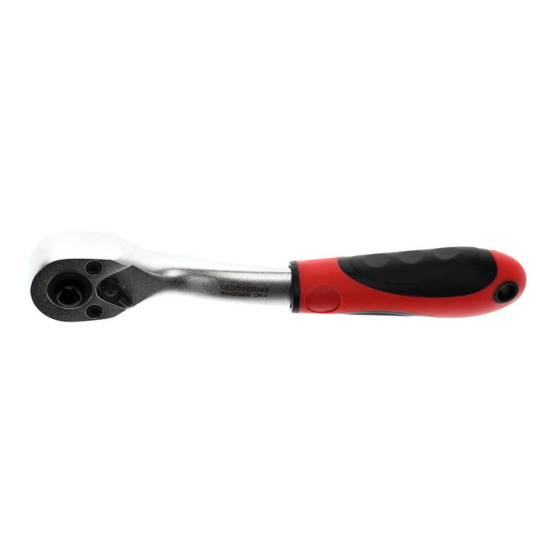 Gedore red Cliquet à levier coudé avec poignée ergonomique 2K, déclenchement par bouton-poussoir, grossièrement denté avec 36 dents, 1/4 pouce, tube en acier, rouge/noir