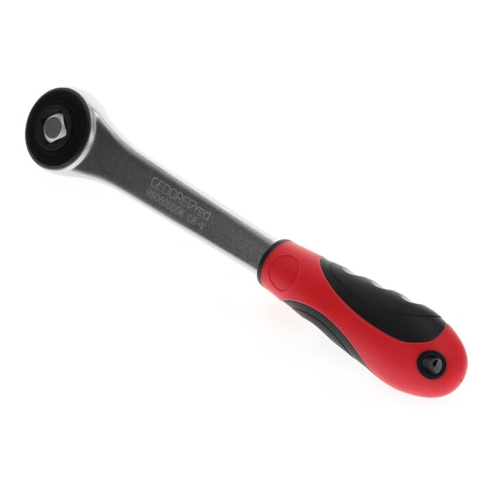 Gedore red Cliquet à roue dentée avec poignée ergonomique 2K, grossièrement denté avec 30 dents, 1/2 pouce, rouge/noir