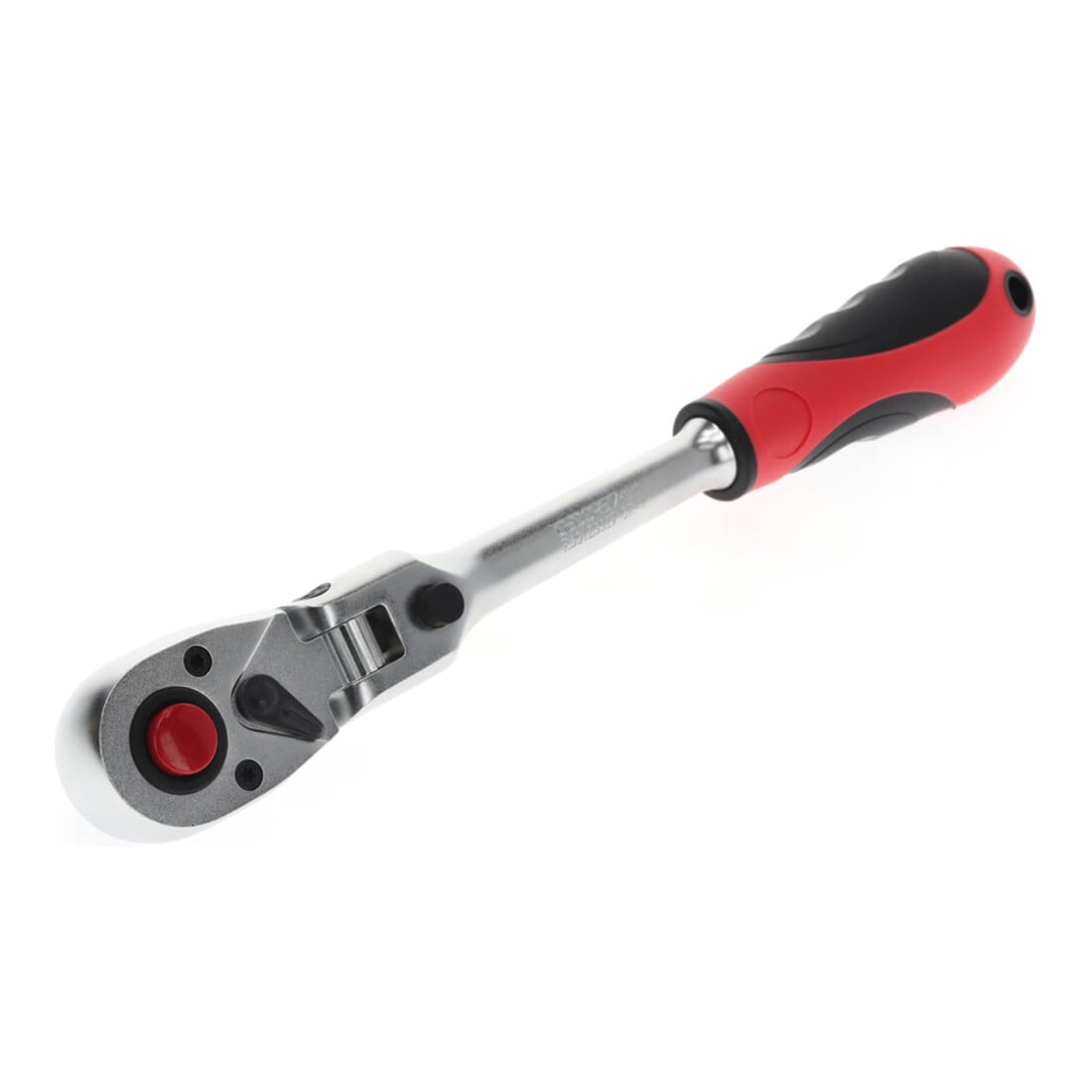 Gedore red Cliquet à tête articulée avec poignée ergonomique 2K, déclenchement par bouton-poussoir, denture fine 72 dents, 1/2 pouce, tube en acier, rouge/noir