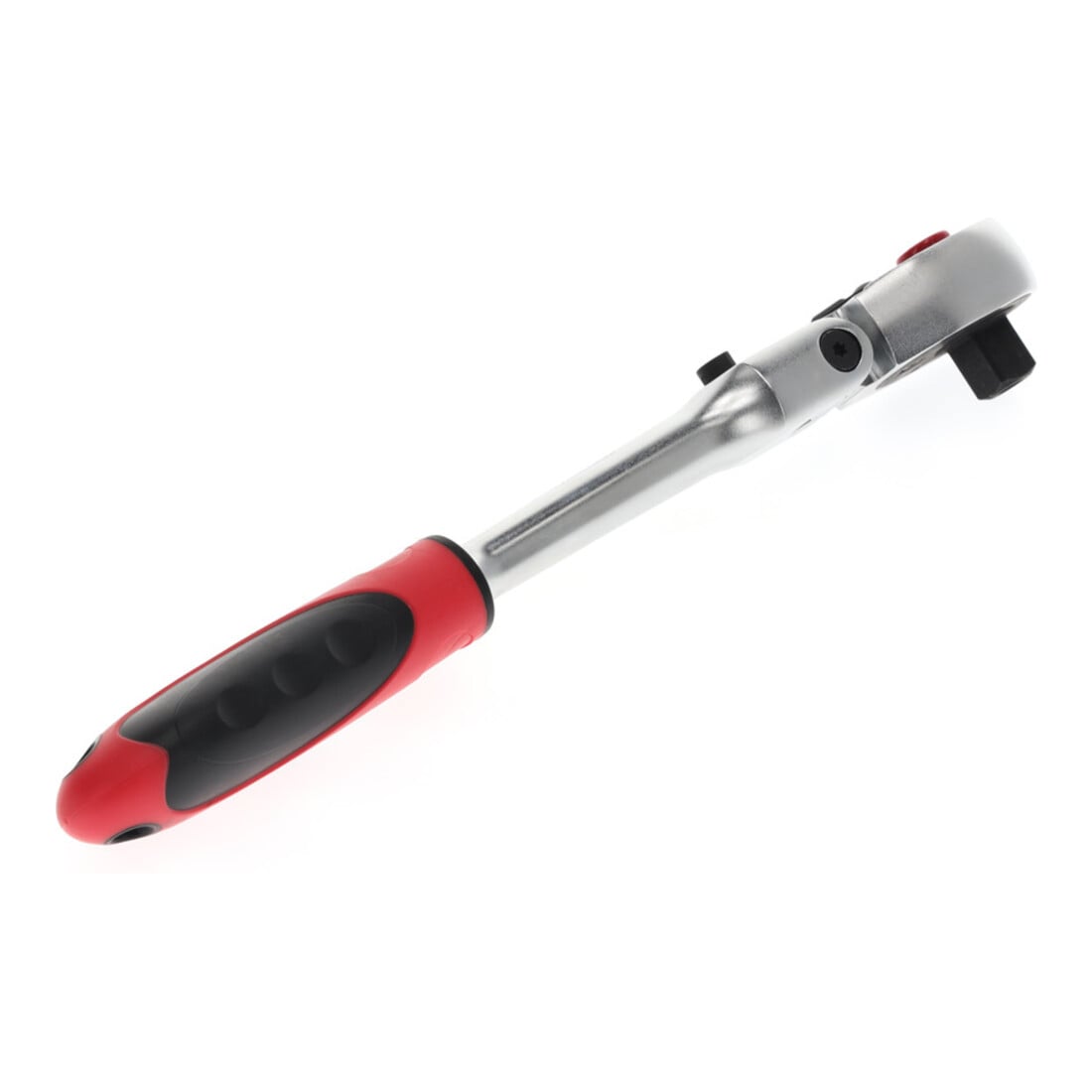 Gedore red Cliquet à tête articulée avec poignée ergonomique 2K, déclenchement par bouton-poussoir, denture fine 72 dents, 1/2 pouce, tube en acier, rouge/noir