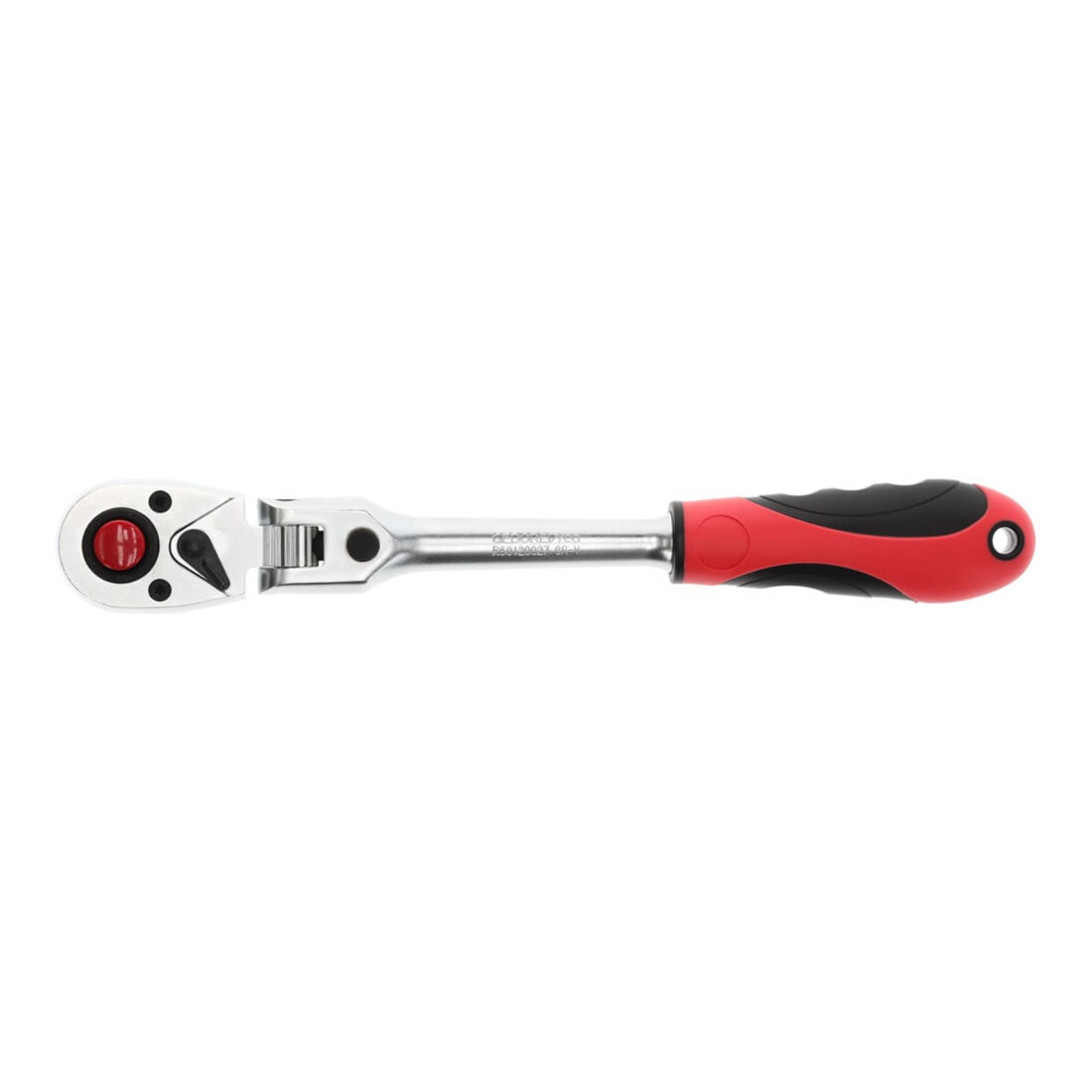 Gedore red Cliquet à tête articulée avec poignée ergonomique 2K, déclenchement par bouton-poussoir, denture fine 72 dents, 1/2 pouce, tube en acier, rouge/noir