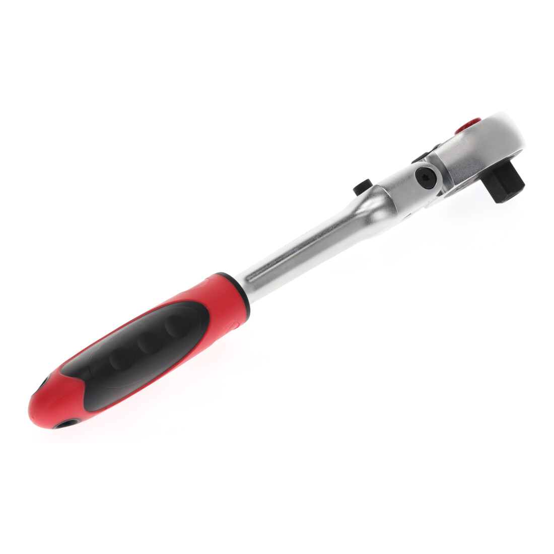 Gedore red Cliquet à tête articulée avec poignée ergonomique 2K, déclenchement par bouton-poussoir, denture fine 72 dents, 1/2 pouce, tube en acier, rouge/noir