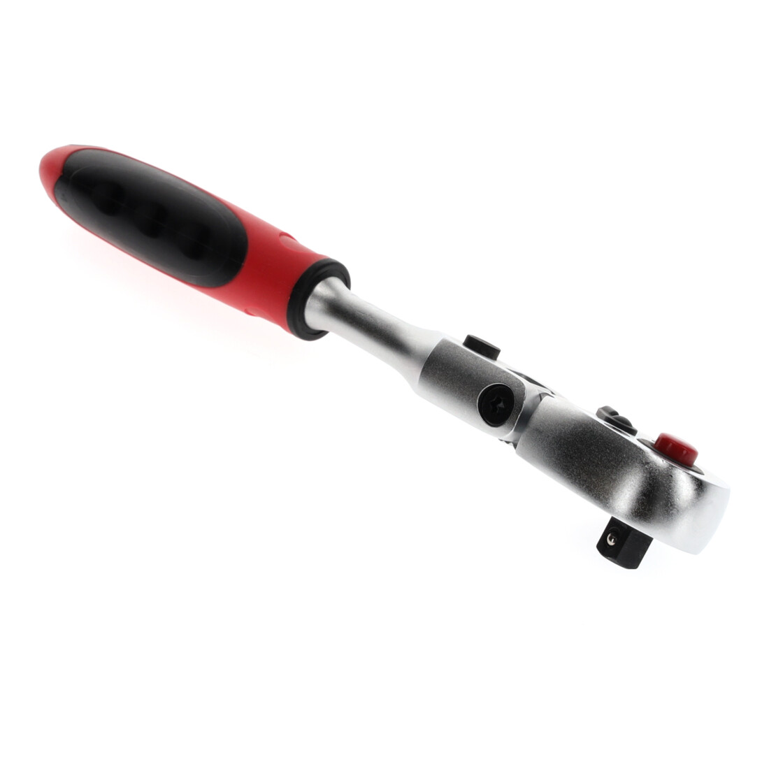 Gedore red Cliquet à tête pivotante avec poignée ergonomique 2K, déclenchement par bouton-poussoir, denture fine 72 dents, 1/4 pouce, tube en acier, rouge/noir