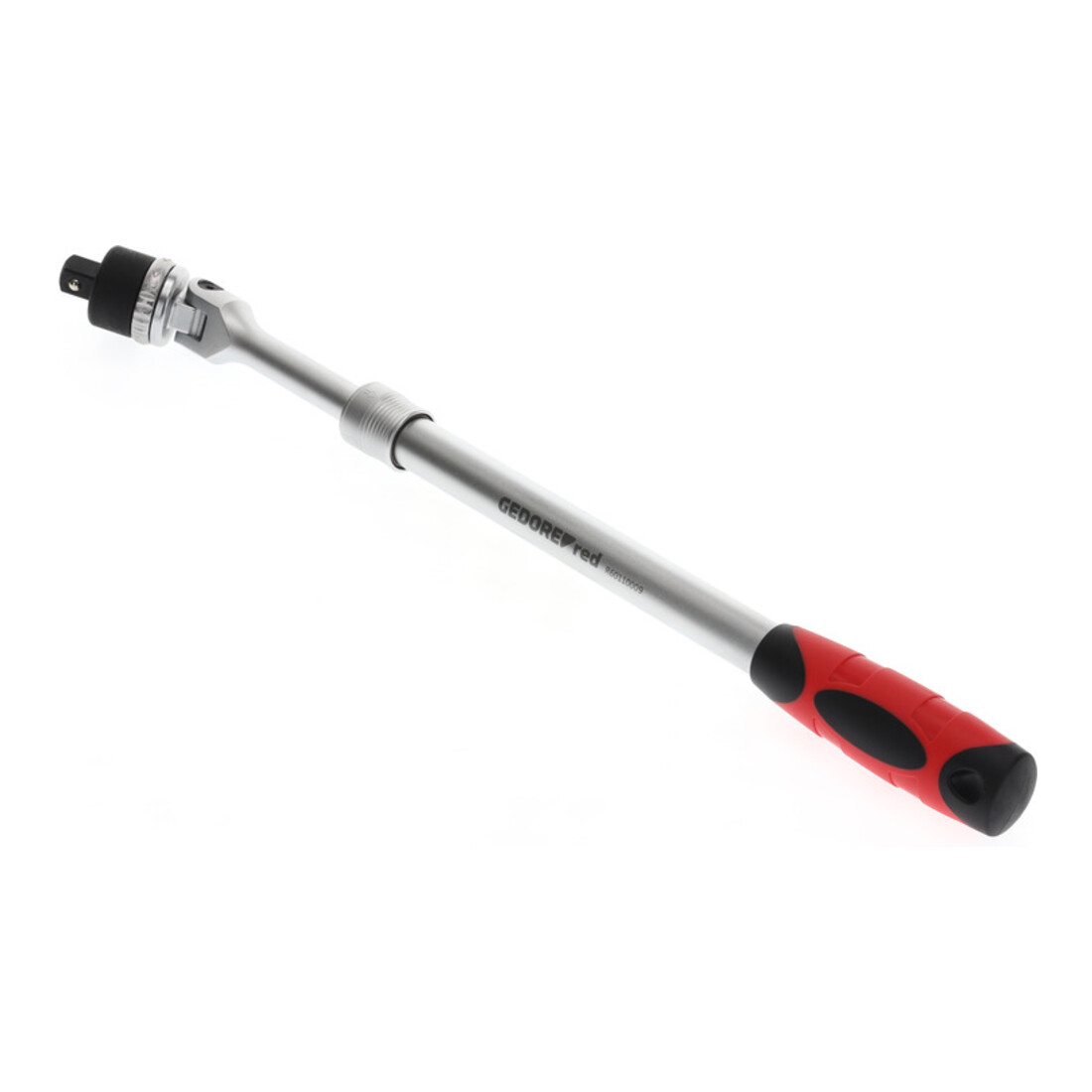 Gedore red Cliquet télescopique articulé, réversible, tête pivotante à 180°, 1/2 pouce, poignée ergonomique bi-matière, tube en acier, rouge/noir