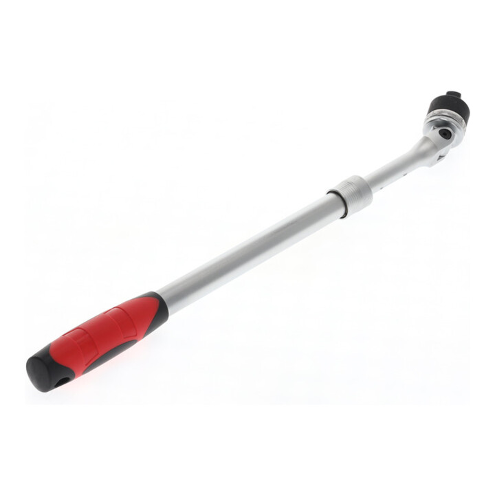 Gedore red Cliquet télescopique articulé, réversible, tête pivotante à 180°, 1/2 pouce, poignée ergonomique bi-matière, tube en acier, rouge/noir