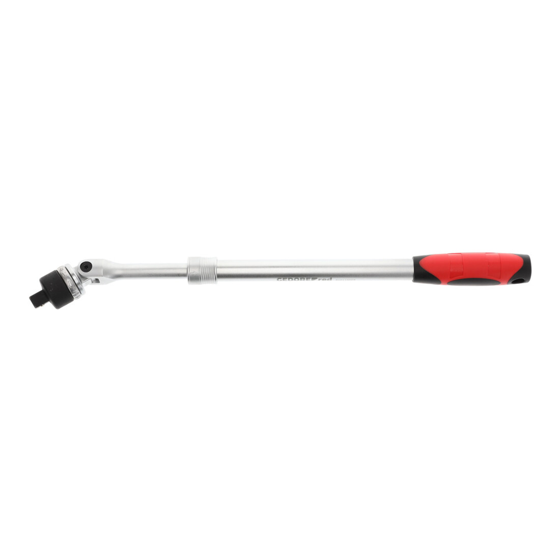 Gedore red Cliquet télescopique articulé, réversible, tête pivotante à 180°, 1/2 pouce, poignée ergonomique bi-matière, tube en acier, rouge/noir