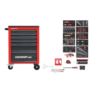 Gedore Red Coffret d’outils dans servante MECHANIC rouge 166 pièces