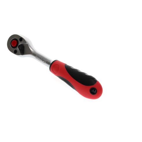 Gedore red Cricchetto reversibile per 3/8 pollice, attacco 10 mm, lungo, angolo di ritorno 5°, lunghezza 180 mm, impugnatura 2K, R50000027