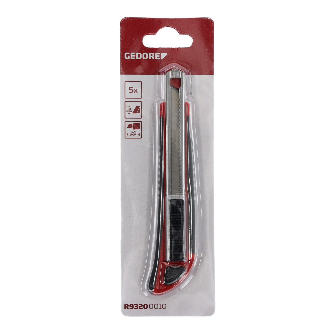Gedore red Cutter avec 5 lames de rechange, 9 mm de large, petit, lames à détacher, métal, une main, 145 mm de long, R93200010