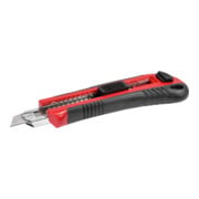 Gedore red Cuttermesser mit 5 Ersatzklingen, 18 mm breit, Abbrechklingen, Metall, einhand, 175 mm lang, R93200018-5