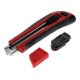 Gedore red Cuttermesser mit 5 Ersatzklingen, 25 mm breit, Abbrechklingen, Gürtelclip, einhand, 175 mm lang, R93200025-1