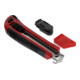 Gedore red Cuttermesser mit 5 Ersatzklingen, 25 mm breit, Abbrechklingen, Gürtelclip, einhand, 175 mm lang, R93200025-5