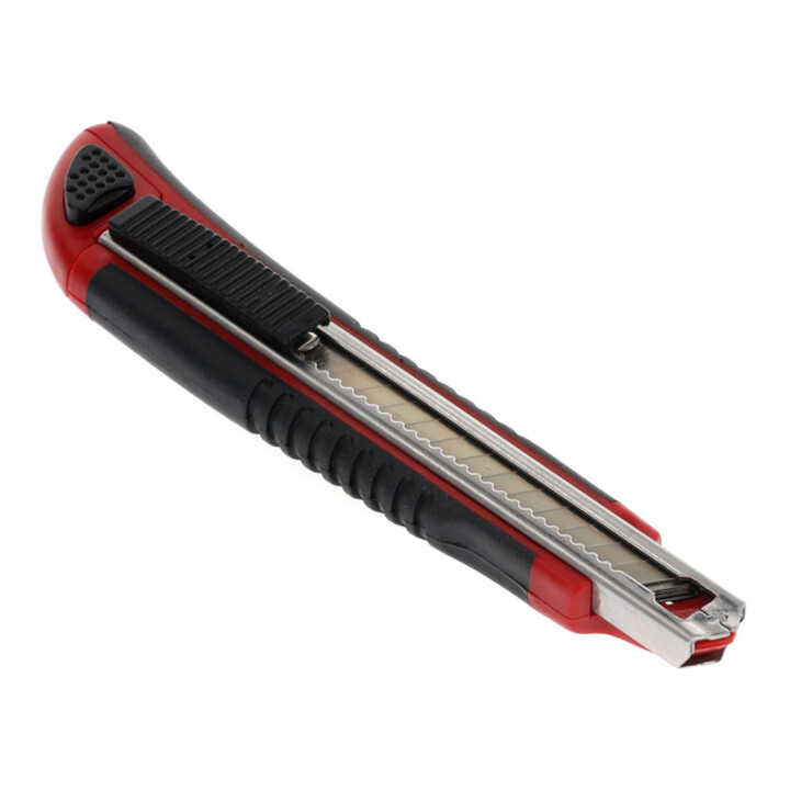 Gedore red Cuttermesser mit 5 Ersatzklingen, 9 mm breit, klein, Abbrechklingen, Metall, einhand, 145 mm lang, R93200010