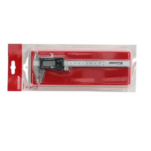 Gedore red digitaler Messschieber, mm/Zoll-Anzeige, Messbereich: 153 mm, 6", Außen-/Innen-/Stufen-/Tiefenmessung, R94420021