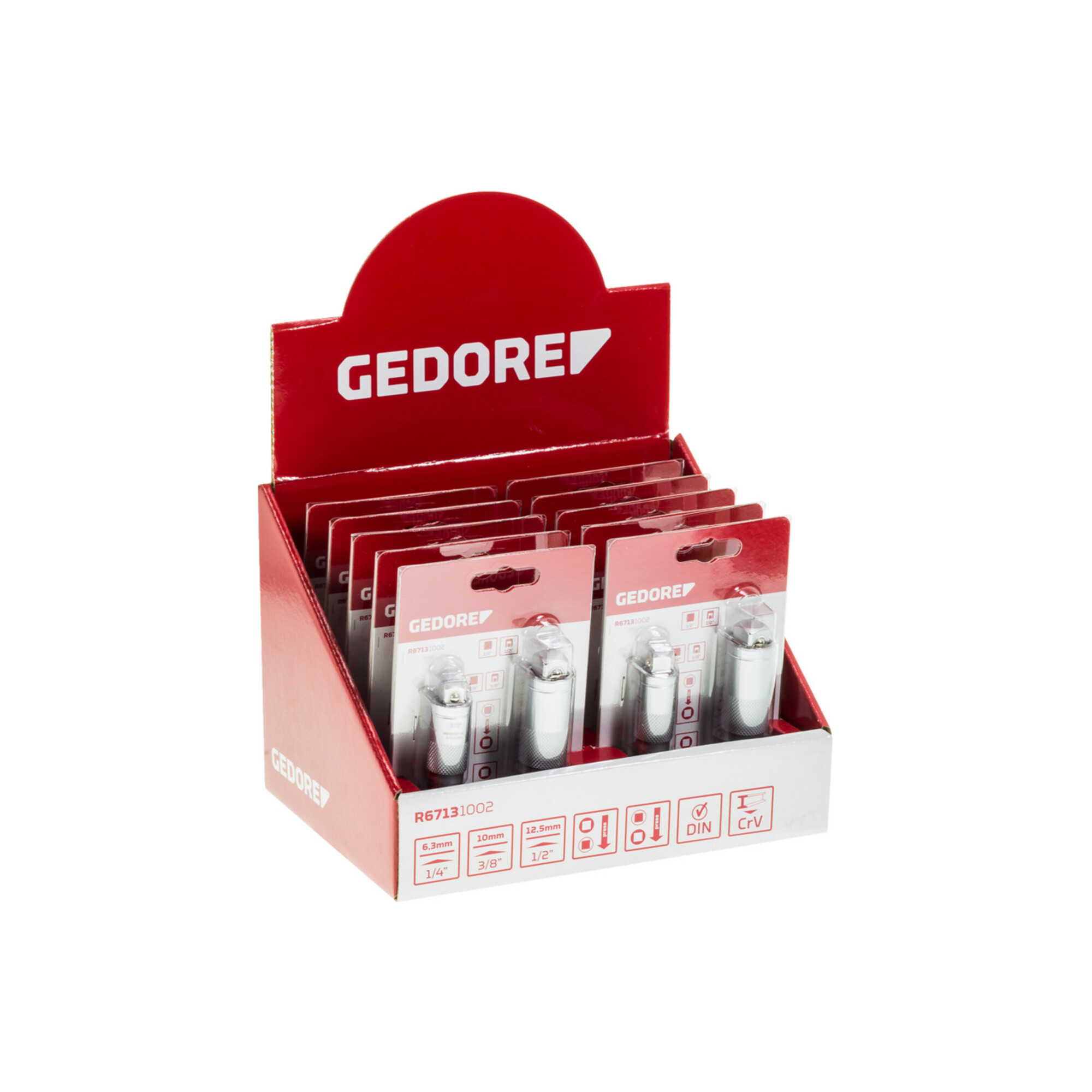 Gedore Red Display Reduzier-/Vergrößerung Adapter R67139010 10-teilig