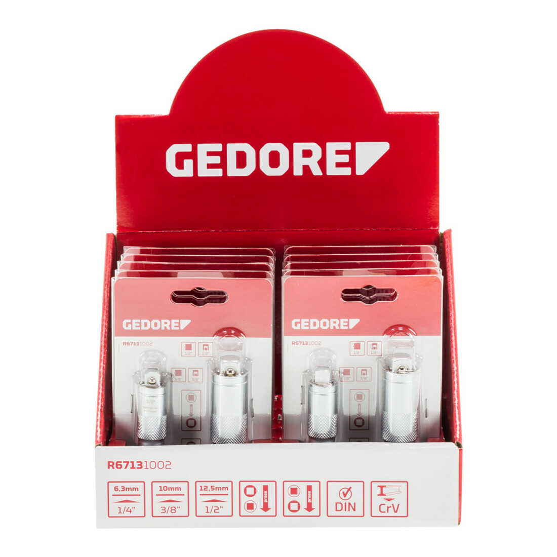 Gedore Red Display Reduzier-/Vergrößerung Adapter R67139010 10-teilig