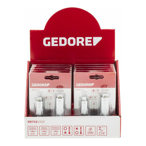 Gedore Red Display Reduzier-/Vergrößerung Adapter R67139010 10-teilig