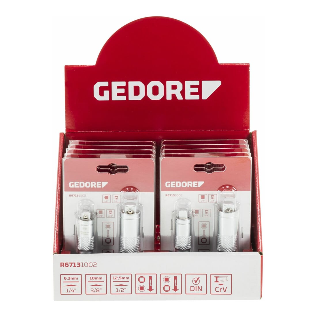 Gedore Red Display Reduzier-/Vergrößerung Adapter R67139010 10-teilig
