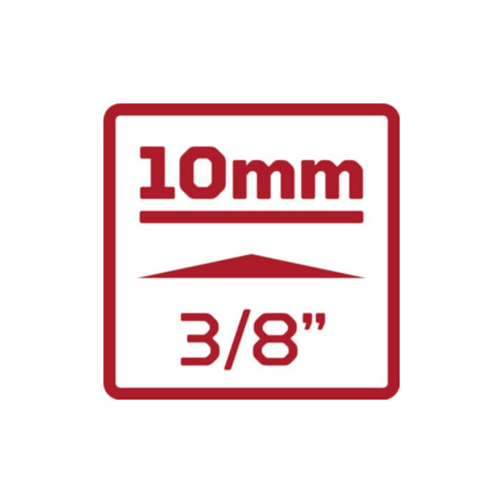 Gedore red Dop- steeksleutel inzetstuk, dop, 3/8'' 10 mm aandrijving, 6-kant, 17 mm breedte, gereedschap, R51001704, staal