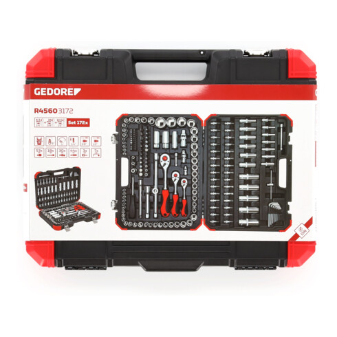 Gedore Red dopsleutelset 1/4+3/8+1/2 172-delig