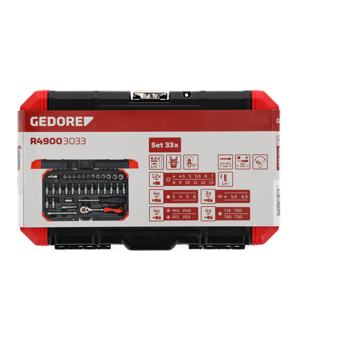 Gedore Red dopsleutelset 1/4 SW 4-13mm 33-delig
